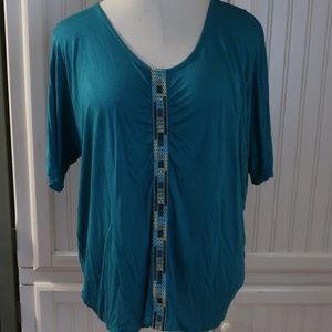 NWT AVENUE TURQOUIS BLOUSE 22/24